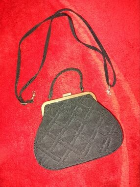 Vera Bradley Black Quilted Mini Top-Handle Crossbody